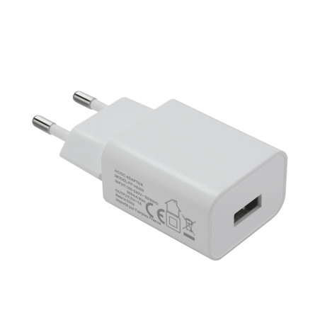 Chargeur adaptateur secteur USB 5W Blanc
