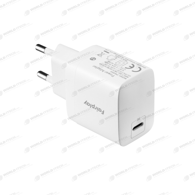 Chargeur adaptateur secteur USB-C 20W Blanc