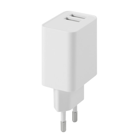 Chargeur secteur double USB 12W Blanc