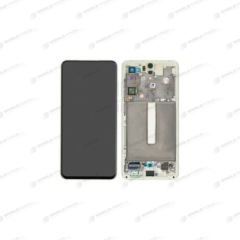 Ecran sur chassis vert olive OFFICIEL Samsung S21 FE 5G service pack officiel SM-G990B GH82-26414C / GH82-26420C / GH82-26590C