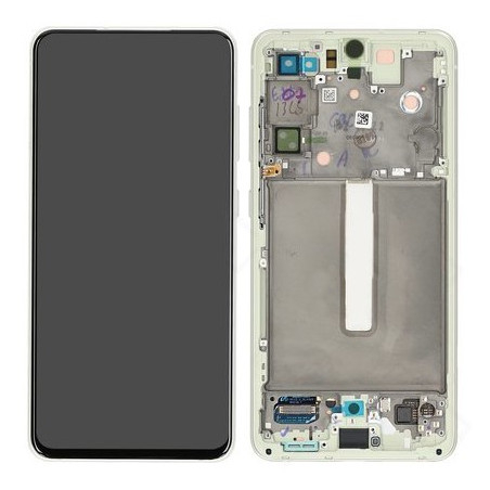Ecran sur chassis vert olive OFFICIEL Samsung S21 FE 5G service pack officiel SM-G990B GH82-26414C / GH82-26420C / GH82-26590C