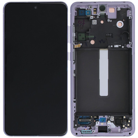 Ecran sur chassis violet lavande OFFICIEL Samsung S21 FE 5G service pack officiel SM-G990B GH82-26414D / GH82-26420D / GH82-2659