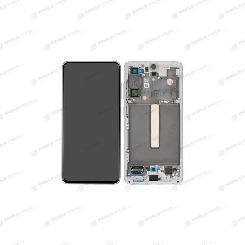 Ecran sur chassis blanc argent OFFICIEL Samsung S21 FE 5G service pack officiel SM-G990B GH82-26414B / GH82-26420B / GH82-26590B