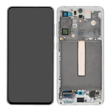 Ecran sur chassis blanc argent OFFICIEL Samsung S21 FE 5G service pack officiel SM-G990B GH82-26414B / GH82-26420B / GH82-26590B