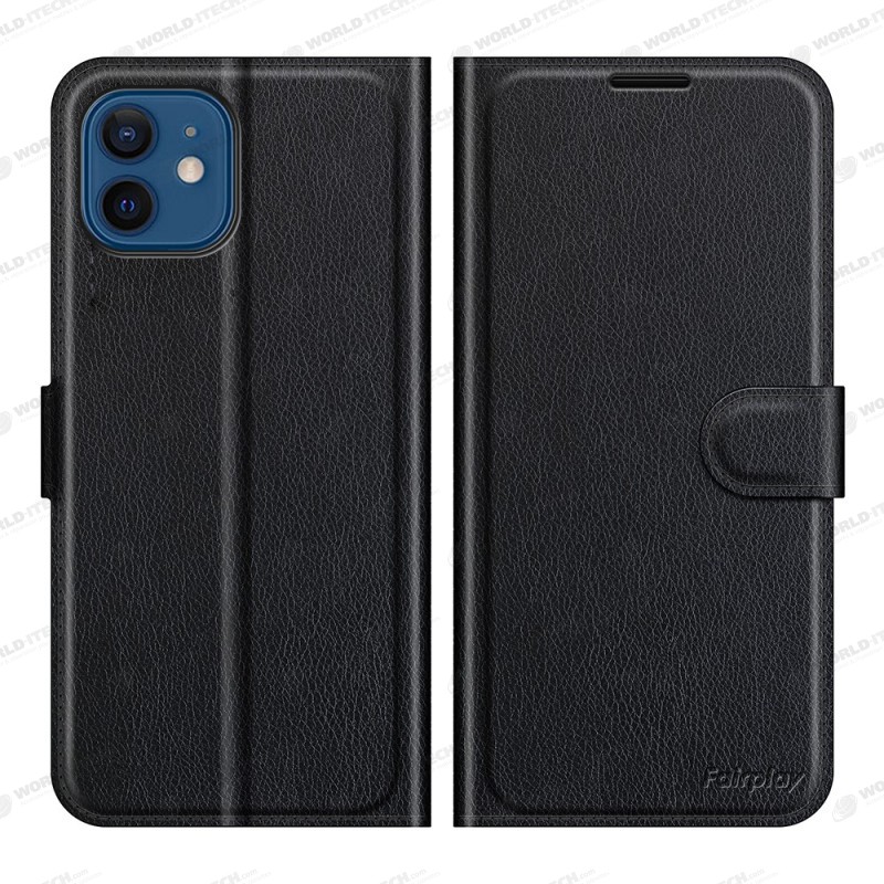Coque housse refermable noir iPhone 7 / 8 / SE2