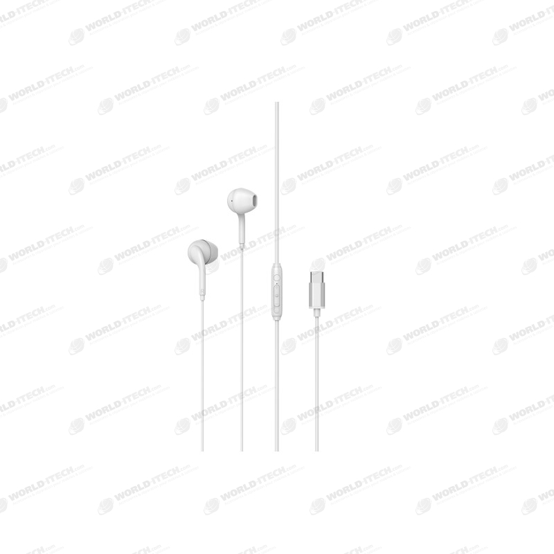 Ecouteurs filaires blanc prise USB-C