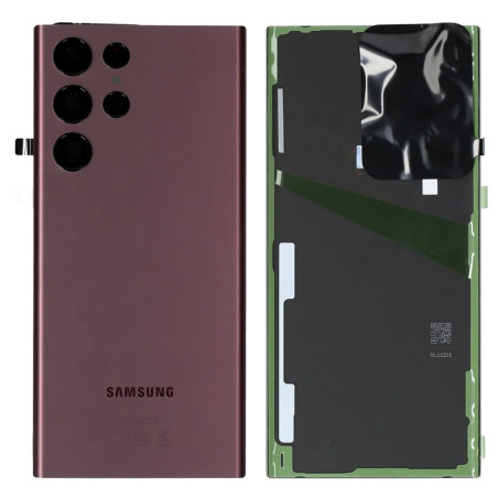 Vitre arrière bordeaux OFFICIELLE Samsung Galaxy S22 Ultra GH82-27458B S908B
