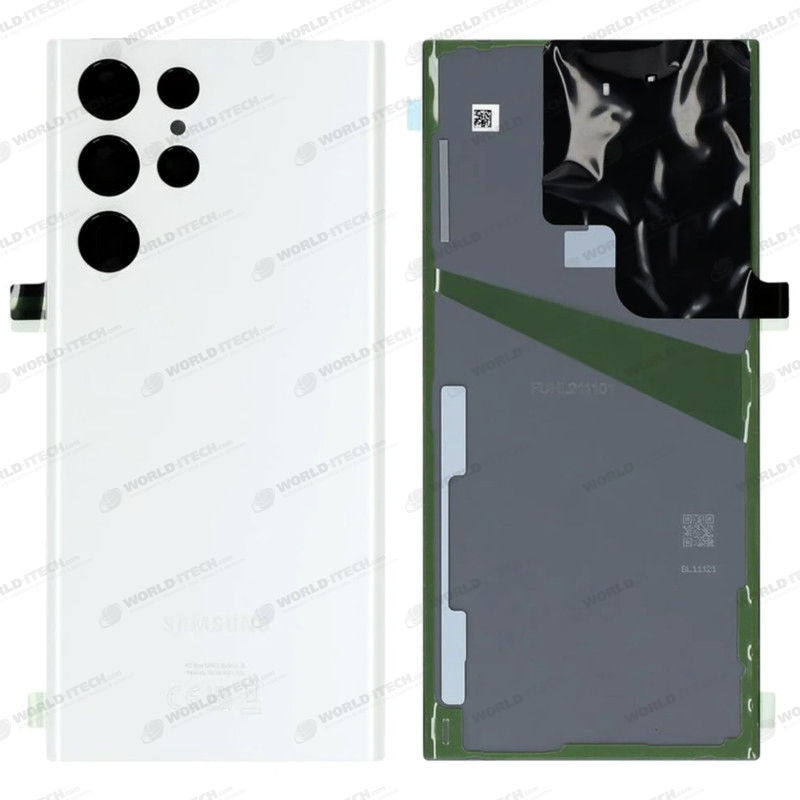 Vitre arrière blanche OFFICIELLE Samsung Galaxy S22 Ultra GH82-27458C S908B