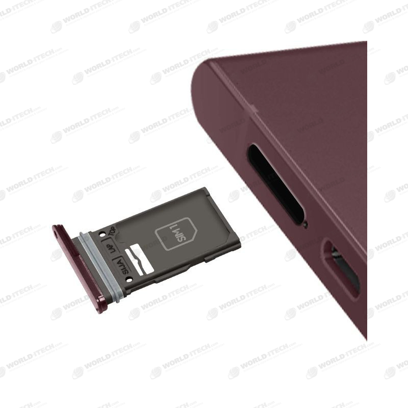 Tiroir bordeaux Support Carte SIM Samsung S22 Ultra