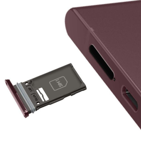 Tiroir bordeaux Support Carte SIM Samsung S22 Ultra