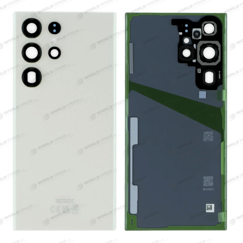 Vitre arrière creme OFFICIELLE Samsung Galaxy S23 Ultra GH82-30400B S918B