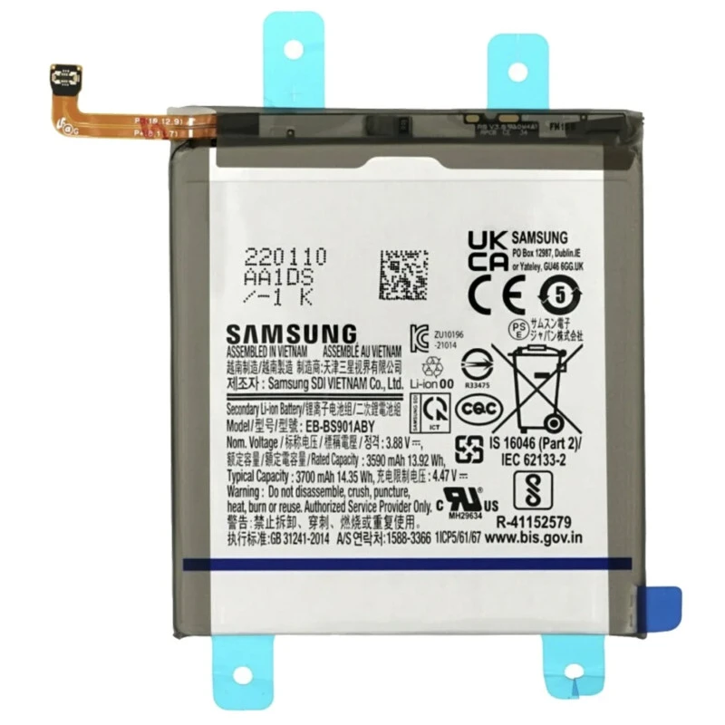 Batterie OFFICIELLE Samsung S22 3700mAh EB-BS901ABY GH82-27494A