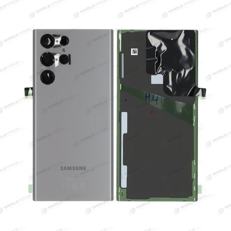 Vitre arrière gris COMPATIBLE Samsung S22 Ultra SM-G908