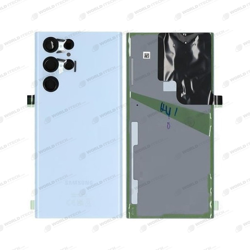 Vitre arrière bleu COMPATIBLE Samsung S22 Ultra SM-G908