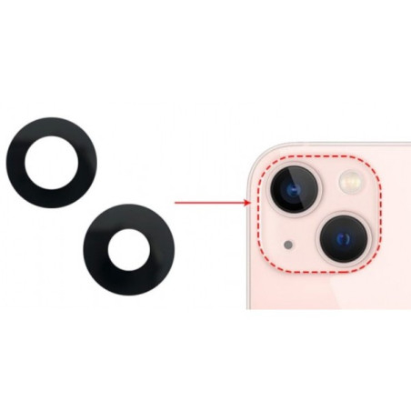 Lot 2 Lentilles remplacement vitre appareil photo iPhone 13 / 13 Mini