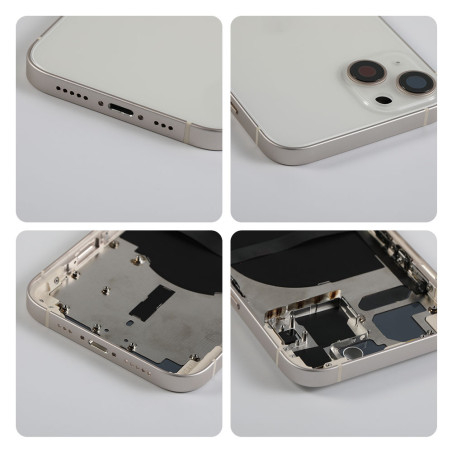 Blankes Gehäuse mit „rückglas“ in Weiß für das iPhone 13  – Kostenloses Werkzeugset