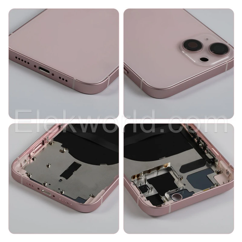 Chassis nu avec vitre arrière Rose iPhone 13  - Outils Offerts