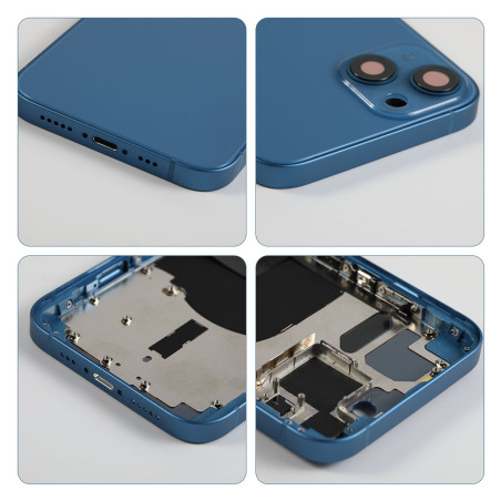 Blankes Gehäuse mit „rückglas“ in Blau für das iPhone 13  – Kostenloses Werkzeugset