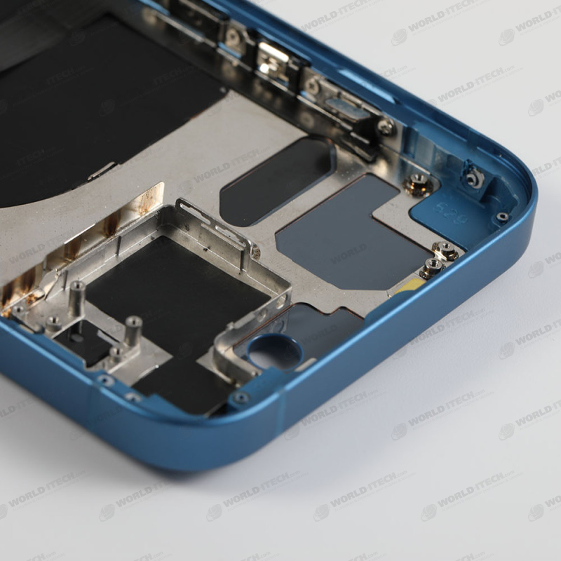Blankes Gehäuse mit „rückglas“ in Blau für das iPhone 13  – Kostenloses Werkzeugset