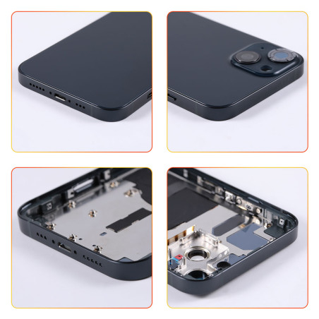 Blankes Gehäuse mit „rückglas“ in Schwarz für das iPhone 13  – Kostenloses Werkzeugset