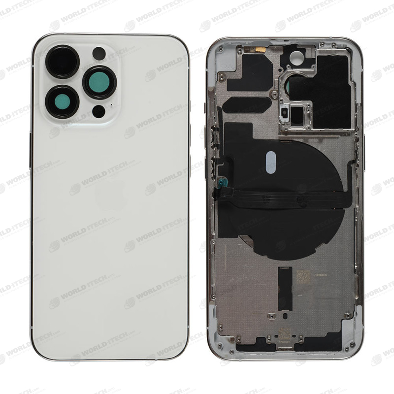 Chassis nu avec vitre arrière Blanc Argent iPhone 13 Pro