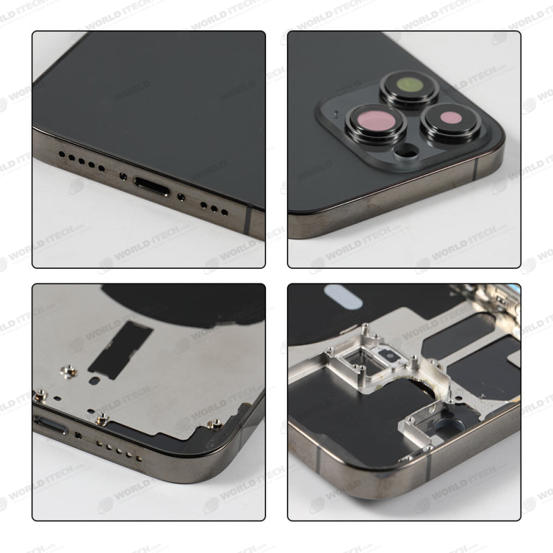 Chassis nu avec vitre arrière Noir Graphite iPhone 13 Pro  - Outils Offerts