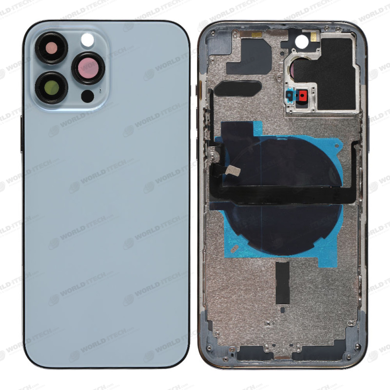 Chassis nu avec vitre arrière Bleu iPhone 13 Pro Max