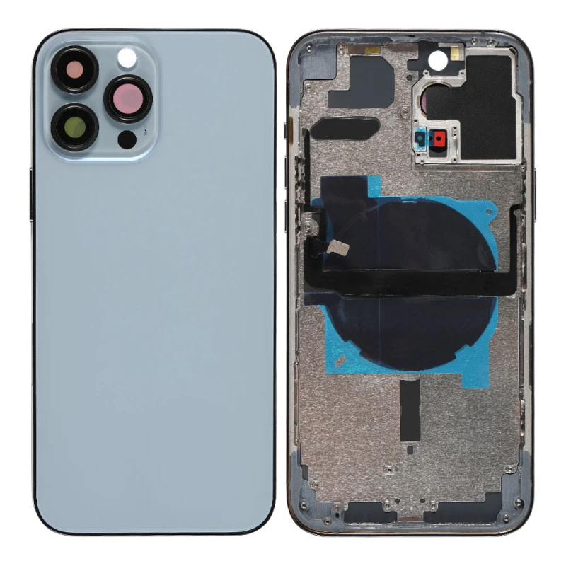 Chassis nu avec vitre arrière Bleu iPhone 13 Pro Max