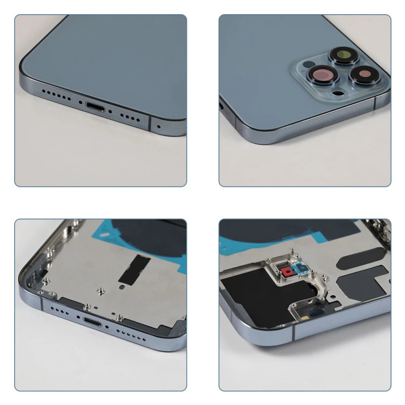 Chassis nu avec vitre arrière Bleu iPhone 13 Pro Max  - Outils Offerts