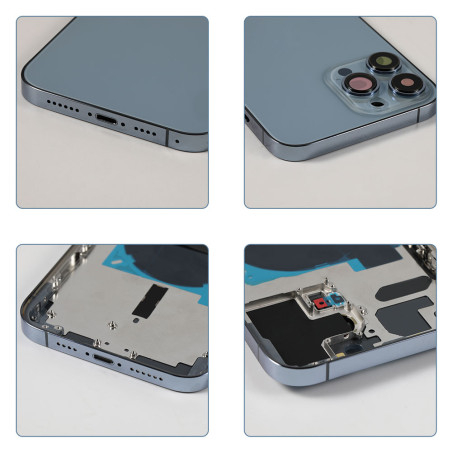 Bare chassis with rear glass Blue iPhone 13 Pro Max - Free Tools