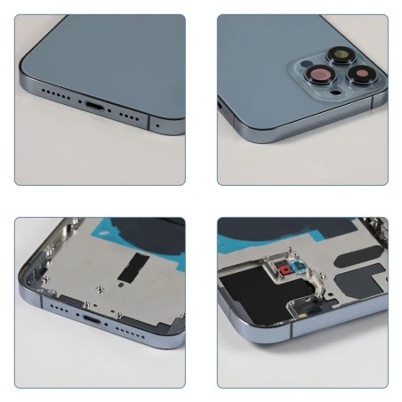 Chassis nu avec vitre arrière Bleu iPhone 13 Pro Max  - Outils Offerts