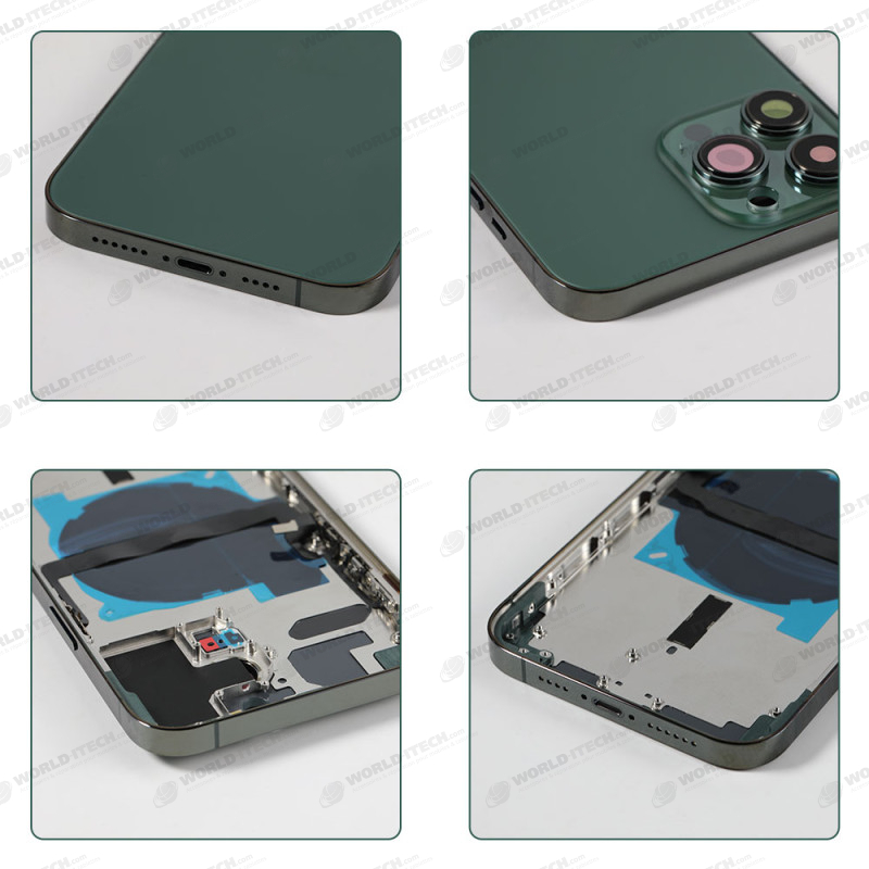 Chassis nu avec vitre arrière Vert iPhone 13 Pro Max- Outils Offerts
