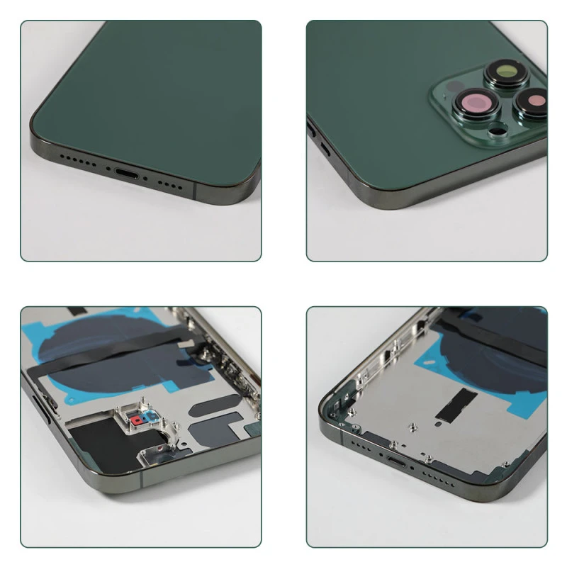 Chassis nu avec vitre arrière Vert iPhone 13 Pro Max- Outils Offerts
