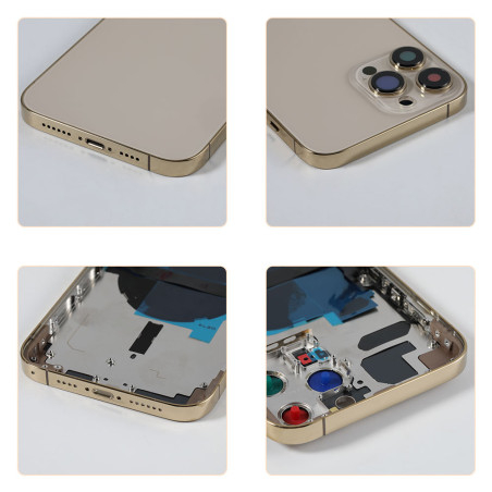 Bare chassis with iPhone 13 Pro Max ‘back Glass’ gold - Free Tool Kit